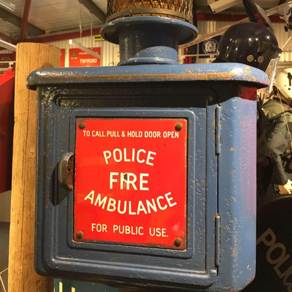 Vintage Public Call Box for Police, Fire and Ambulance